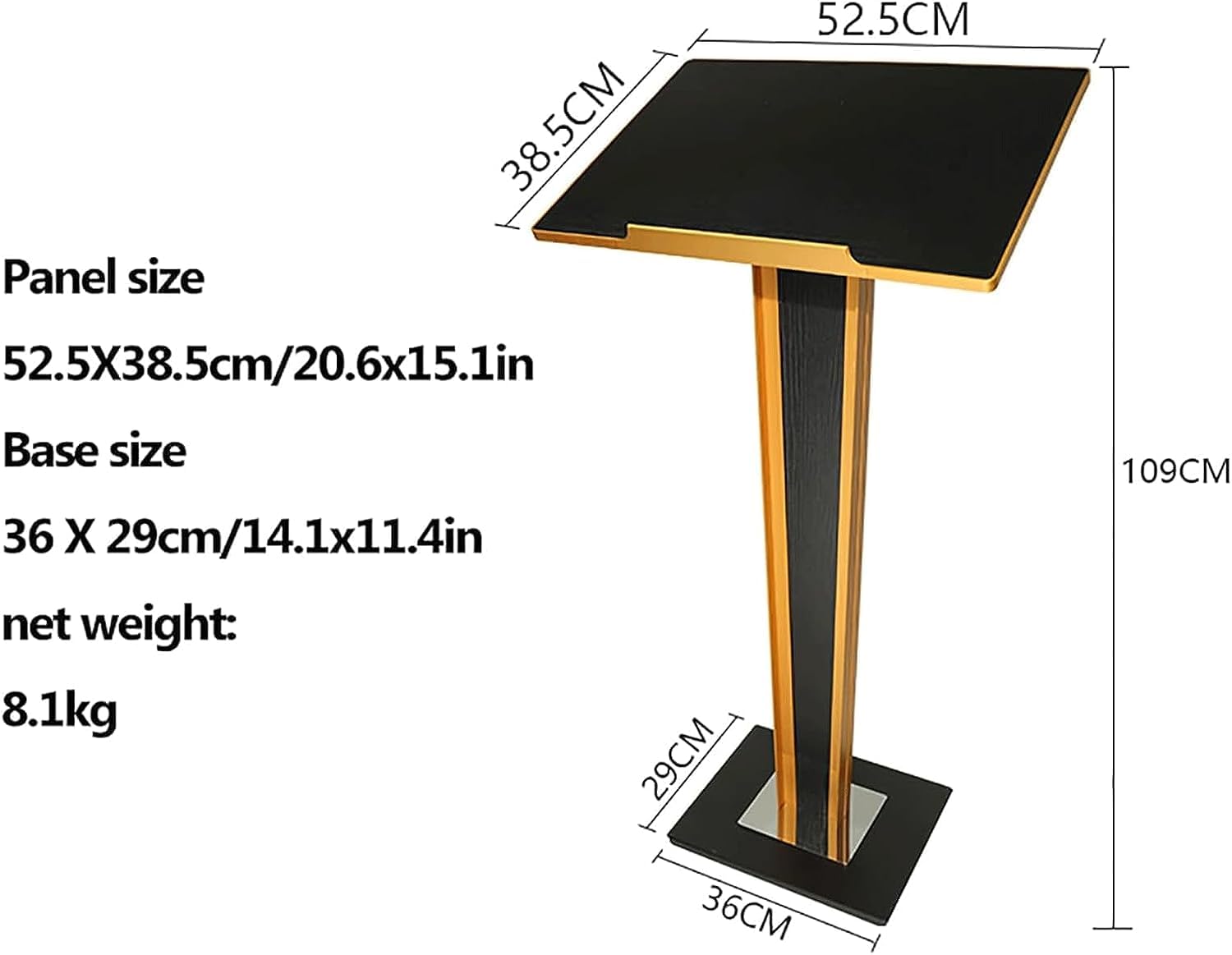 Stehpult Metall-Podiumsständer, Kirchen-Lehrerpodien, Neigbare Tischplatten, Kirchenkanzeln, Büro, Hochzeiten, Restaurant, Hotel-Rednerpulte Konferenzrednerpult(A)