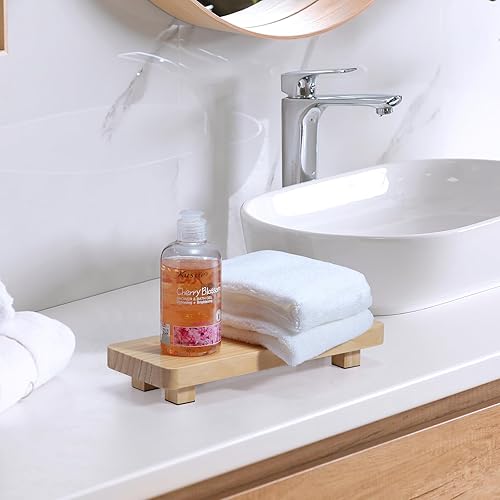 Miniatura 5 de Elevador de madera de pino para decoración del hogar, soportes para plantas pequeñas, elevadores decorativos, soporte de pedestal, bandejas de