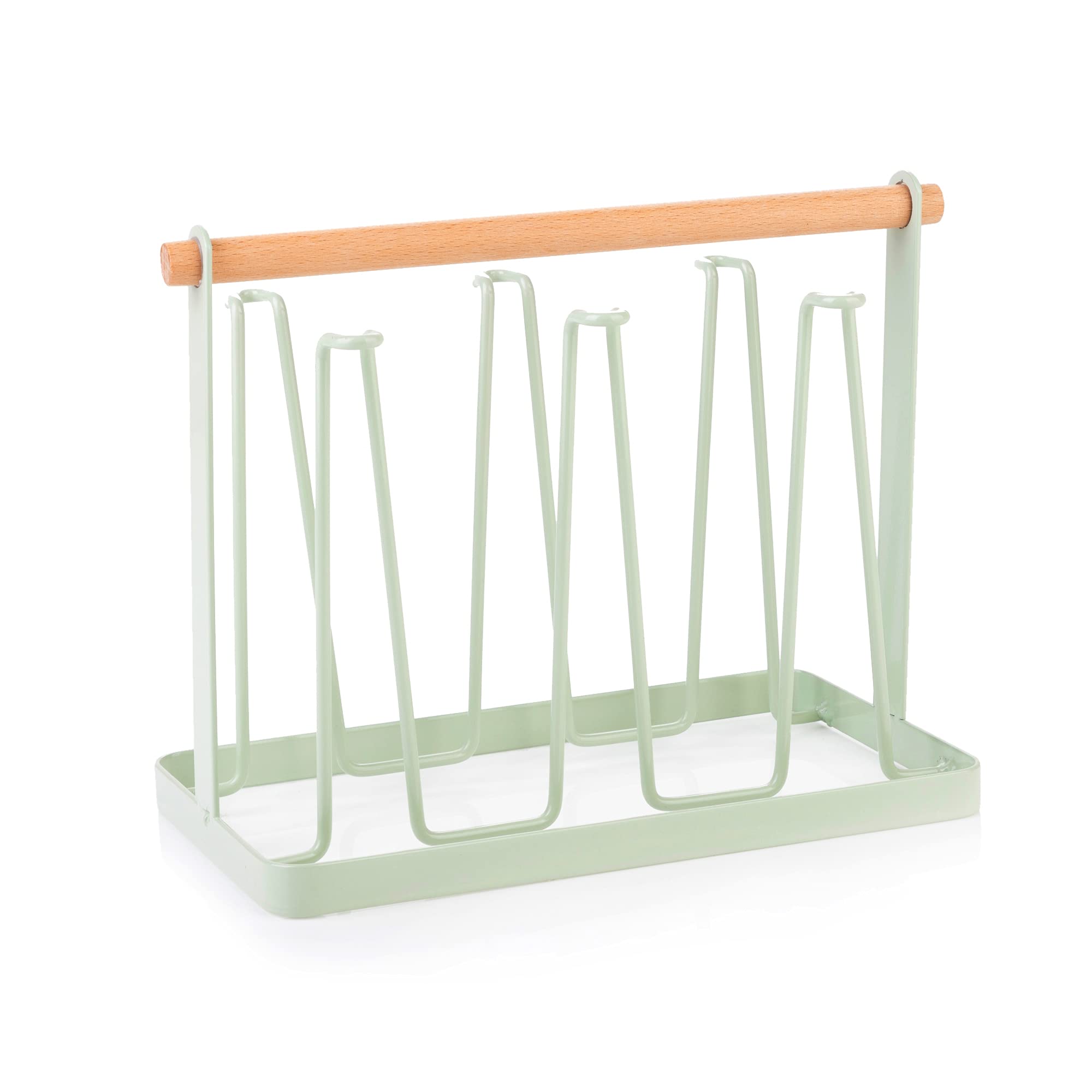 Vitinni Te Verde Glasses Holder Pastel Mint Green Mug Drying Rack, Kitchen Storage & Organisation Draining Rack