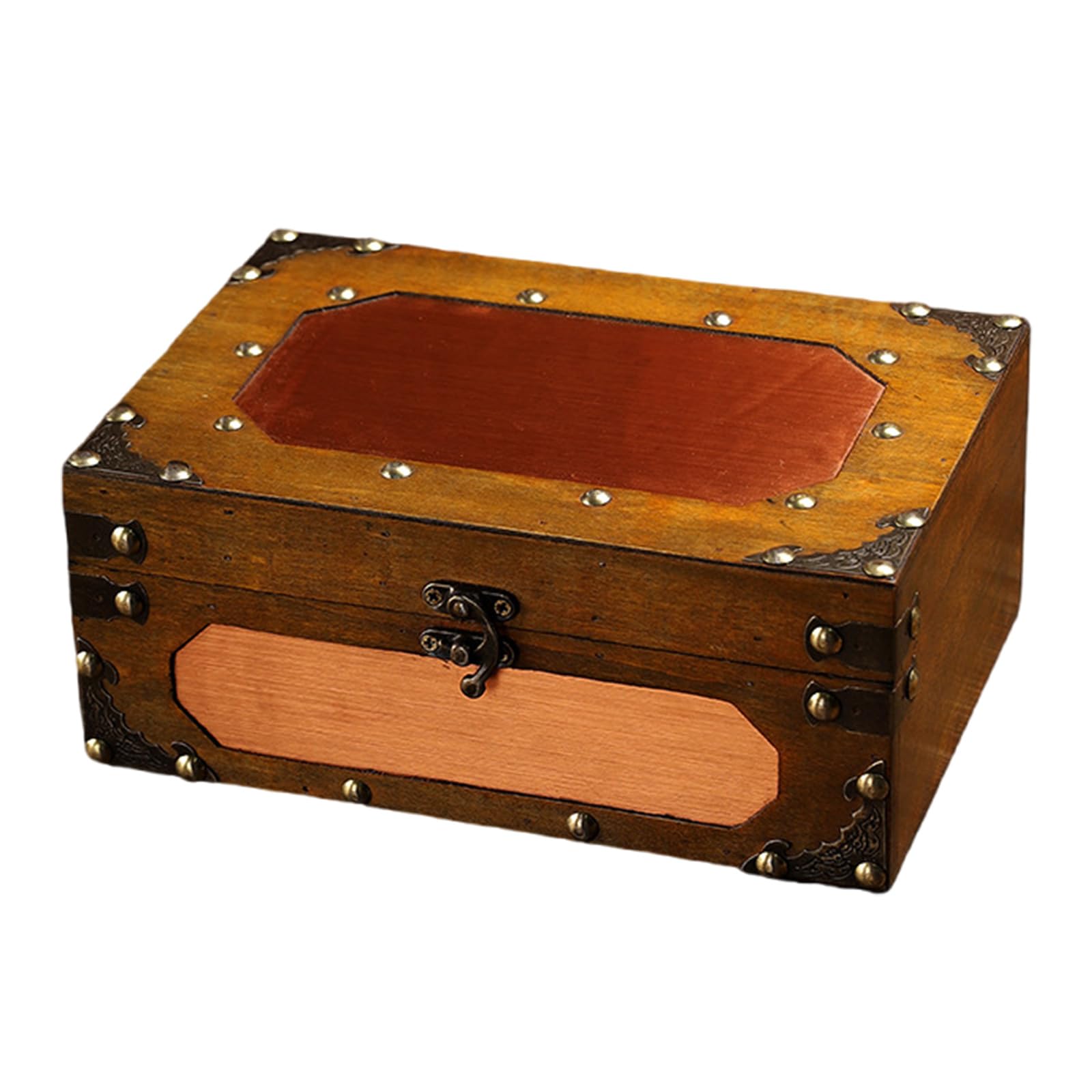 Buxuaaaa C Decorative Wooden Box Lockable Accessories Hest With For Jewelry Keepsakes Storage Ontainer Photography Props Wooden Trinket Box With