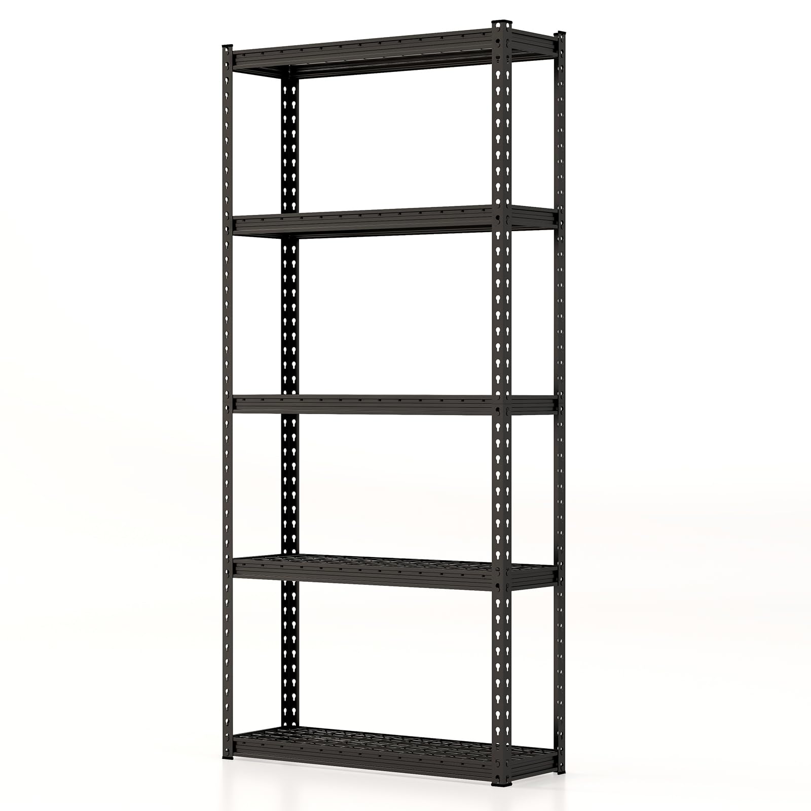 Giantex 5-Tier Storage Shelves, 35.5" x 12" x 72" Height Adjustable Metal Storage Utility Rack Shelf with Anti-Tipping Device, Heavy Duty Garage