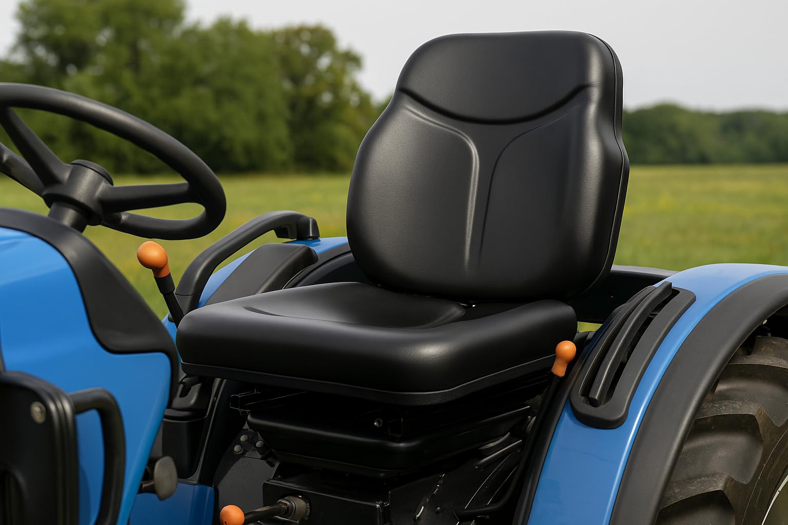 Asiento para tractor COBO SC74 de cuero sintético negro tipo New Holland CB1057354