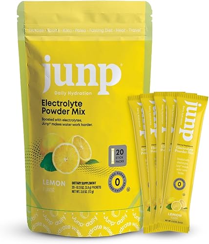 JUNP Paquetes de electrolitos en polvo sin azúcar para agua, paquetes de hidratación instantánea con sal y potasio, cero calorías, sin