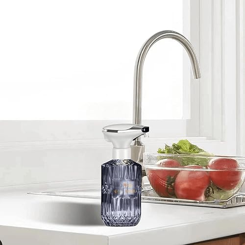 Miniatura 4 de Dispensador automático de jabón líquido de 15.2 fl oz (gris transparente) botella de reemplazo de la bomba sin contacto dispensador de jabón de