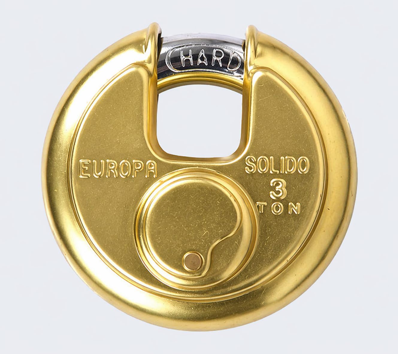 Europa P-370-BI Brass Matte Finish 70 mm Anti-Burglary Insurance 12 mm Hard Shackle 3 Keys BM Disk Padlock with 11 Pin Dimple and 1 Light Key-image-43