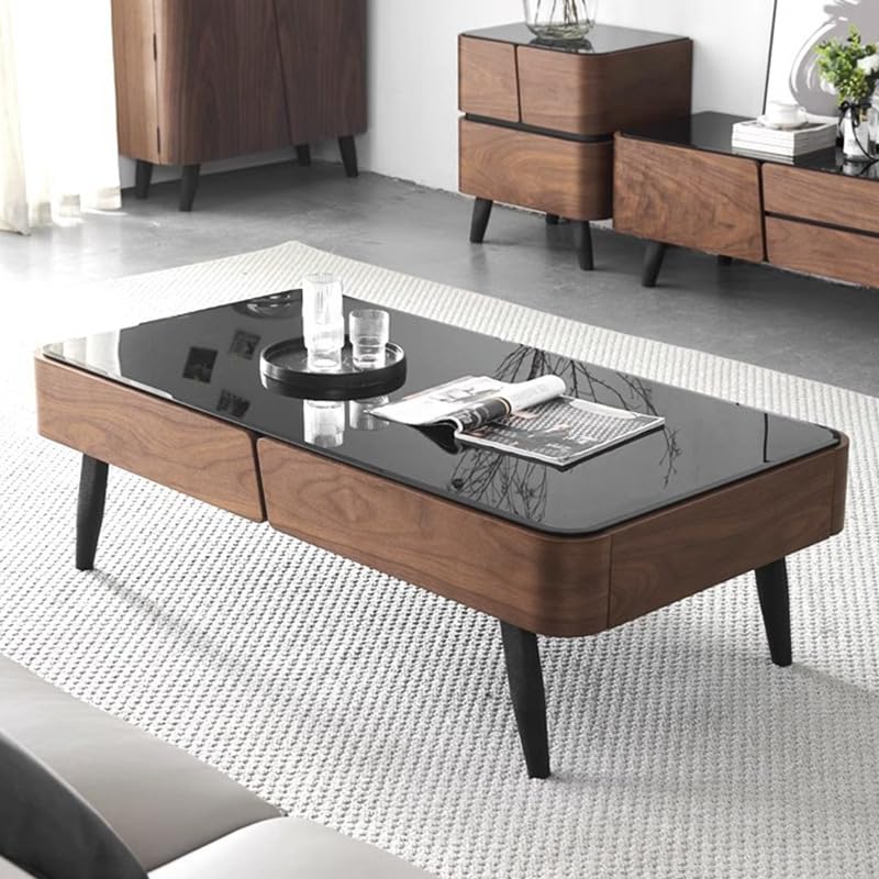 Image of Living Room Coffee Table Small Living Room Coffee Table Nordic Glass Coffee Table Simple Modern Storage Tea Table Small Side Table for Small Spaces