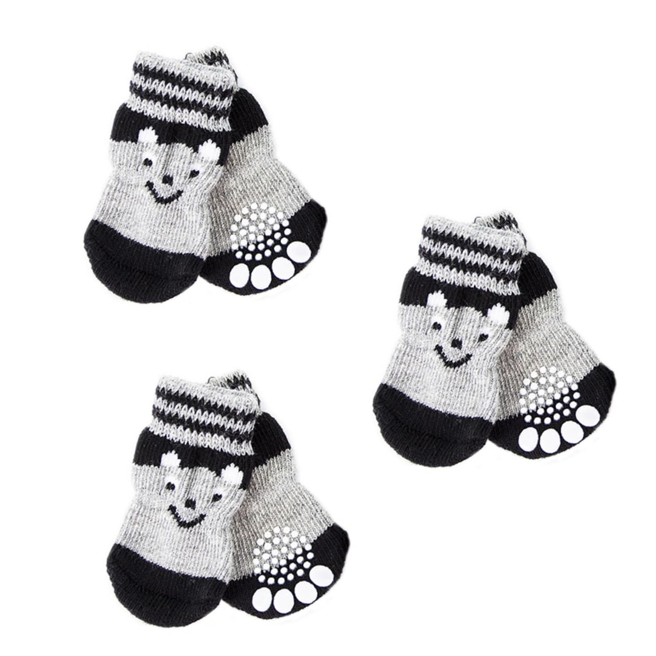 GRIRIW 3Pairs Slip Dog Socks for Small Dogs Indoor Paw Protection Boots Durable Footwear for Pets Prevents Hardwood Floors Adorable Design for Daily Use