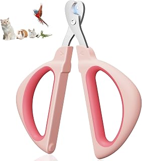 Euqwn Pet Nail Clippers, Professional Cat Claw Trimmers with Safety Positioning Holes, Cat Claw Trimmers Suitable for Kittens, Rabbits, Guinea Pigs, Birds, Puppies and Small Animals (Pink)