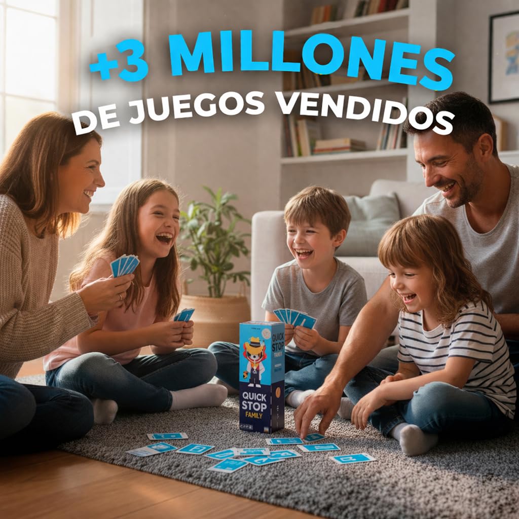 ATM Gaming Quickstop Family – El Juego de Mesa Más Divertido para Toda la Familia | Rápido, Competitivo Noches en Casa - Regalo Original
