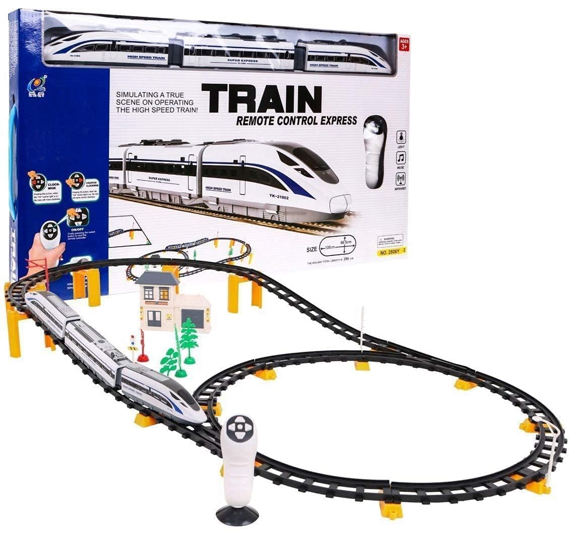 Rahisa Remote Control High Speed Bullet Train Set with Tracks -49 Pcs Long Simulation Metro Model Toy for Kids (RC) 1