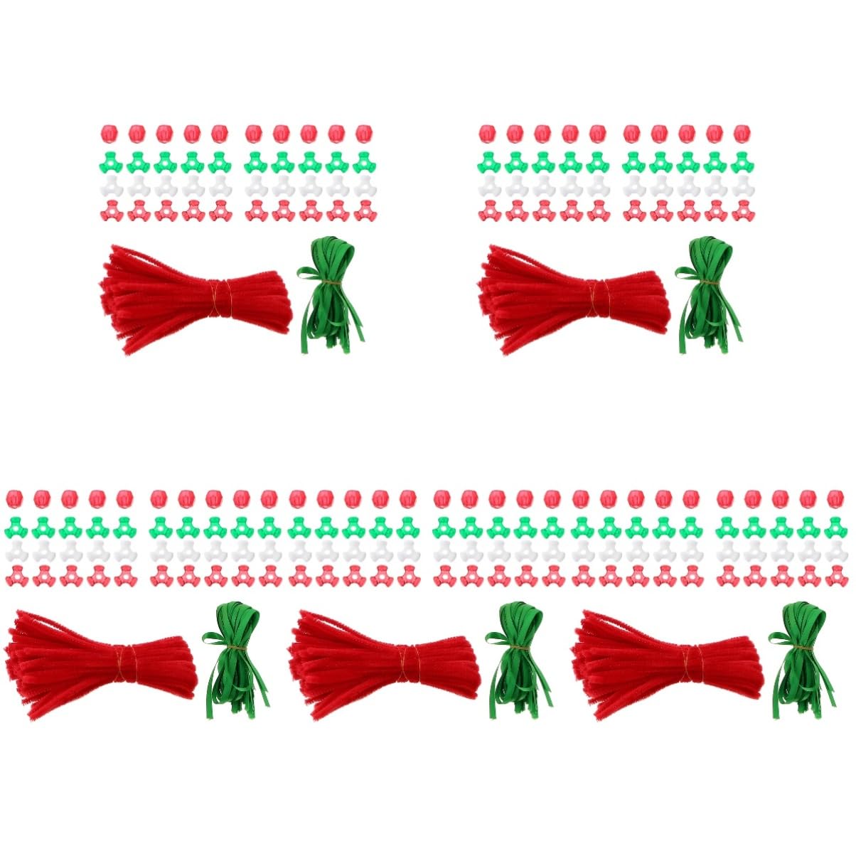 BESTonZON 5 Set Materiali per accessori per decorazioni natalizie mini natale ghirlanda natalizia bricolage natale bricolage natalizio lavoretti natalizi con perline fai da te plastica