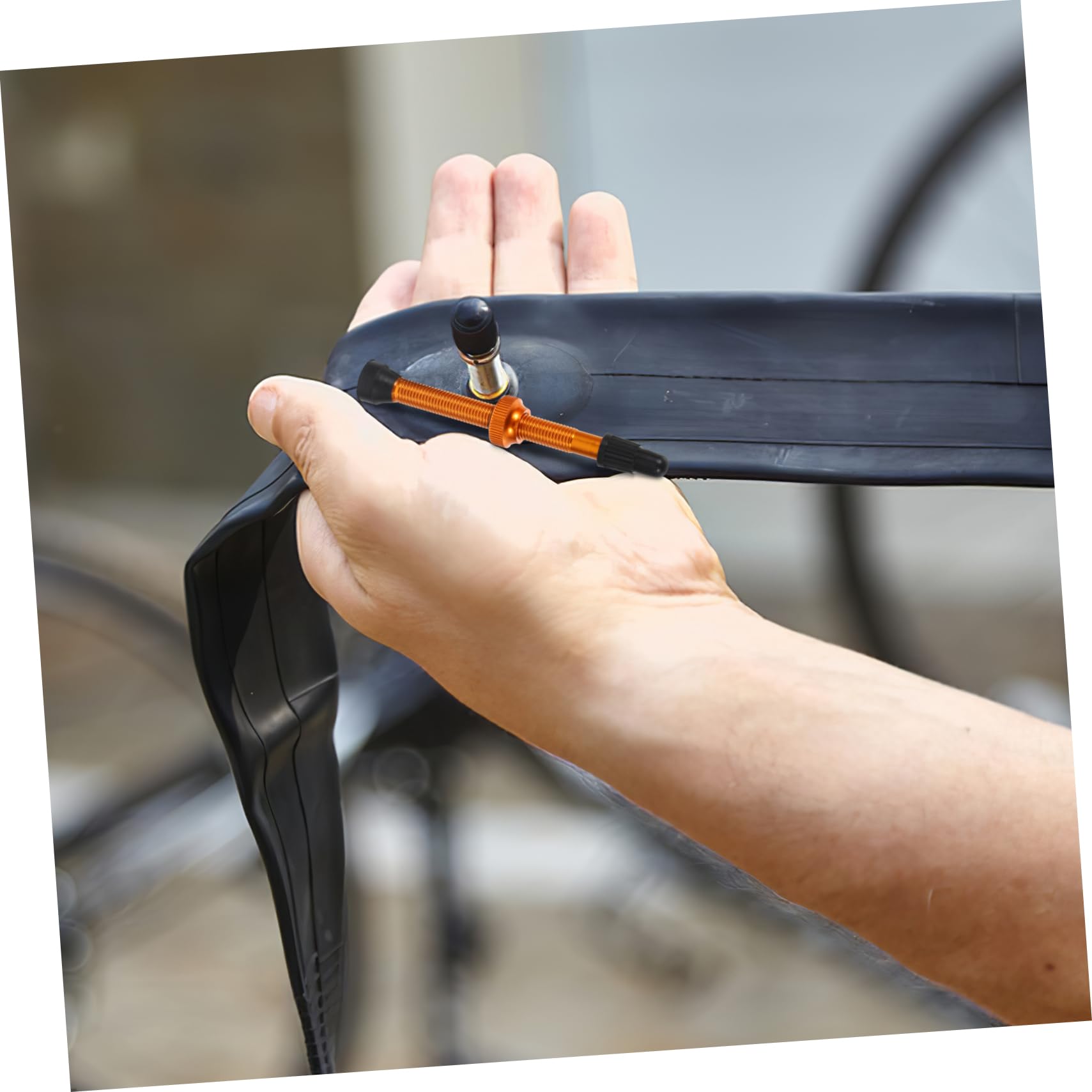 SOESFOUFU 2pcs Bike Tubeless Valves Stem French Air Valve Nozzles Durable Aluminum Bike Tubeless Necessities