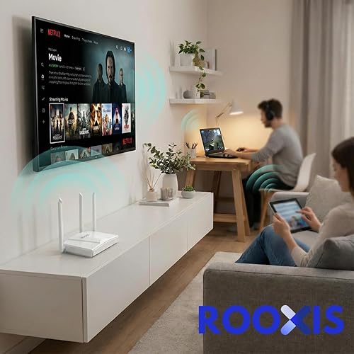 Miniatura 4 de Enrutador WiFi AC1200 de doble banda: enrutador de Internet inalámbrico para el hogar | Puertos Gigabit Ethernet, 4 antenas de alta ganancia,