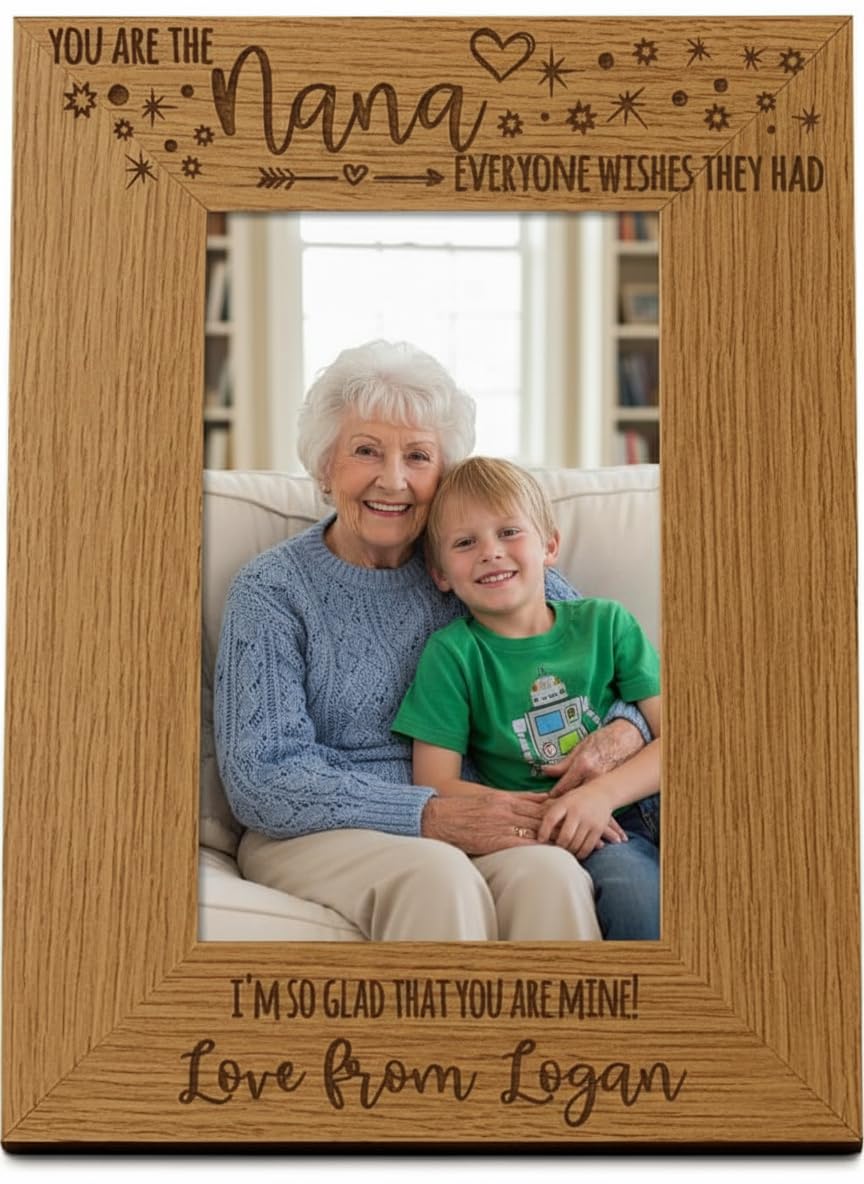 Personalised You Are The Nana Photo Frame Portrait Oak Wood Finish (4 x 6 Inch)