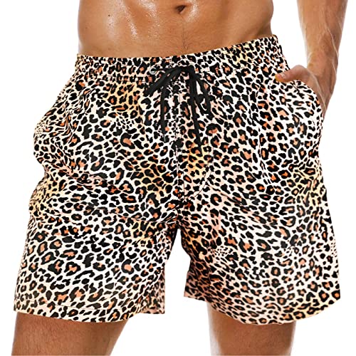 Mens Swim Trunks Short Quick-Dry Swimming Trunks with Mesh Lining Fashion Trend Turnks