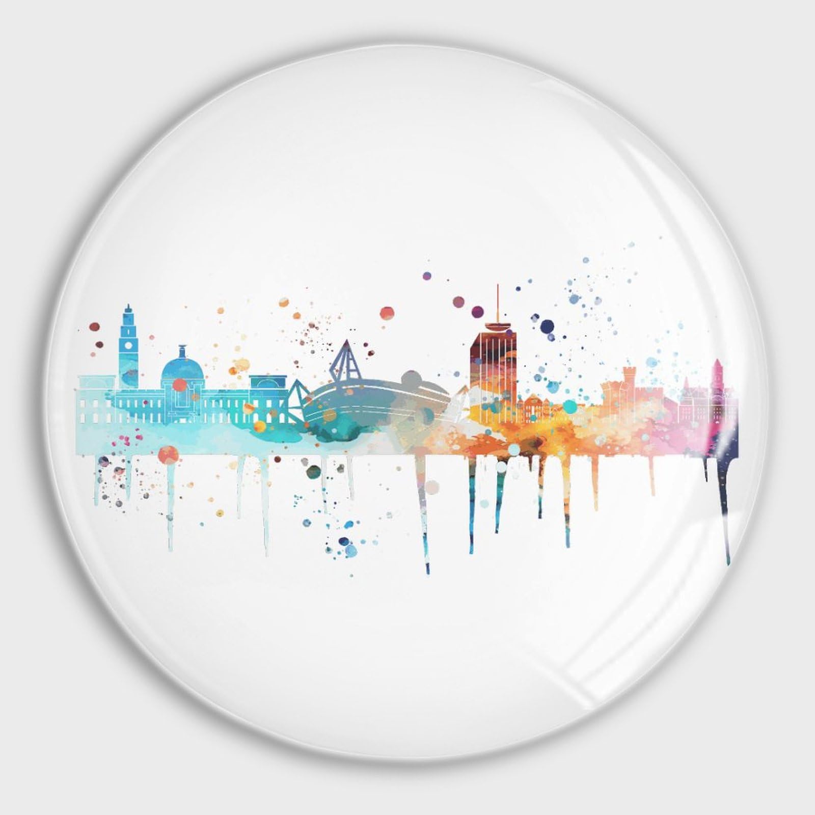 Souvenir de la ville lot de 4 aimants de réfrigérateur en verre idée cadeau bureau