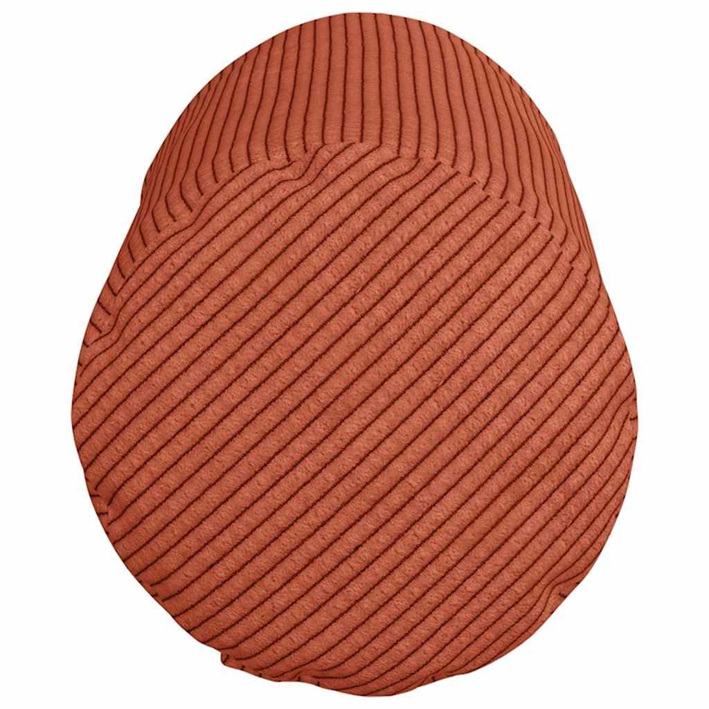 Coppia Cuscini a Rullo in Velluto a Coste Rosso Arancio 15x40 cm | Cuscini cilindrici decorativi sfoderabili per soggiorno, camera da letto e ufficio, imbottitura morbida.