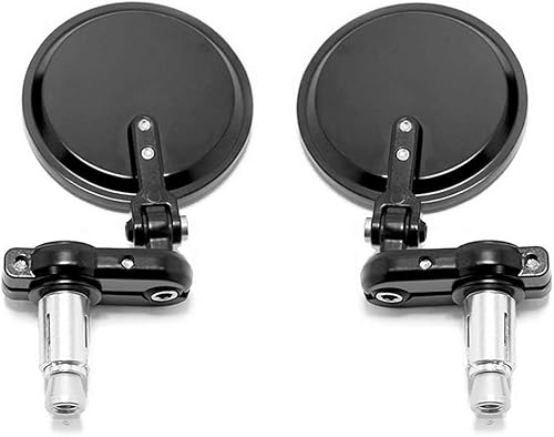 Miniatura 5 de Espejos Universales para Motocicleta - Espejo Lateral Redondo Plegable de Extremo de Manillar de 3 Pulgadas para Honda, Scooter, Suzuki, Yamaha,