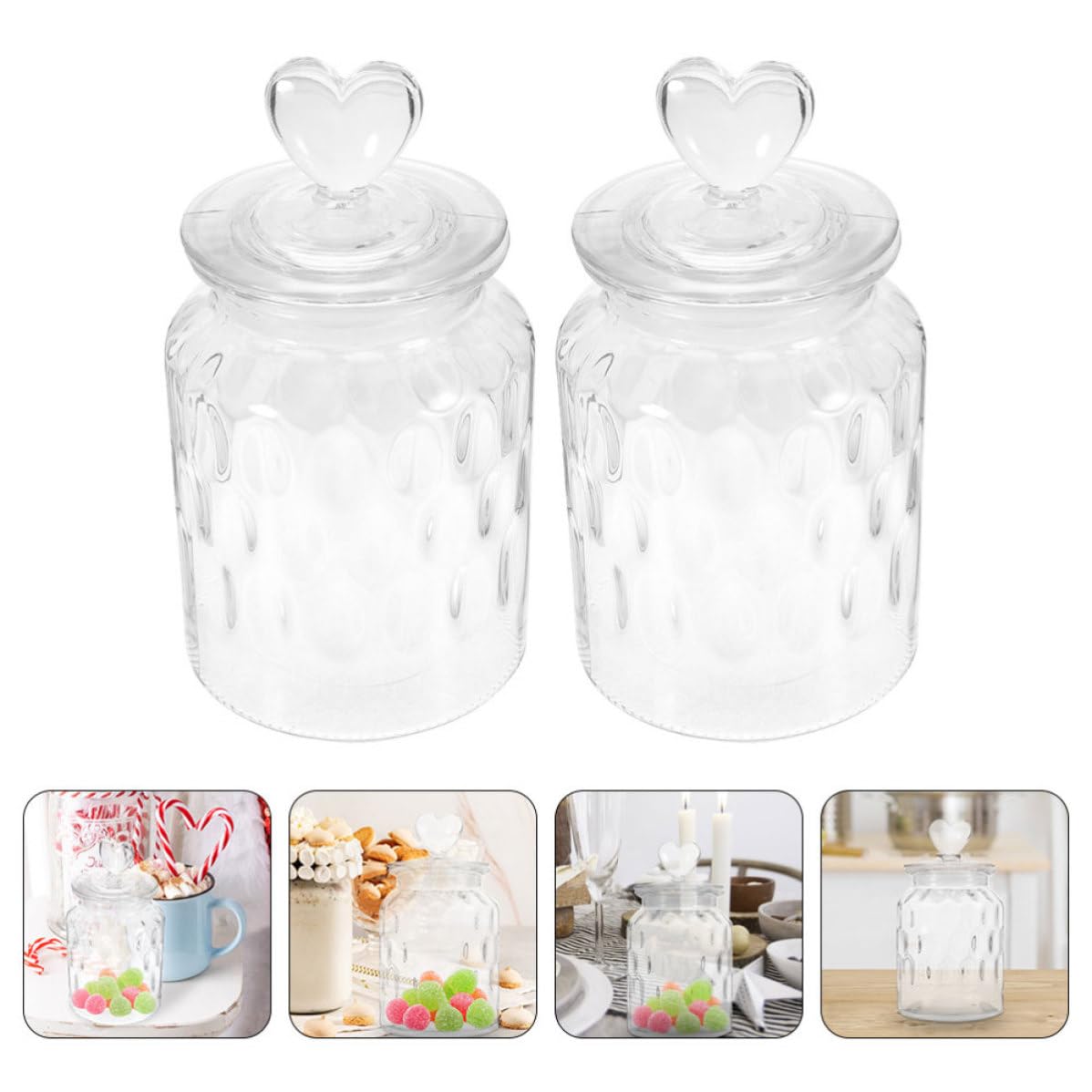 GALPADA Barattoli di Vetro Ermetici 2 Pezzi da 950ml Contenitori per Alimenti Coperchio Bianco per Zucchero, Caffè e Cereali Design Portatile per Cucina e Conservazione Ottimale
