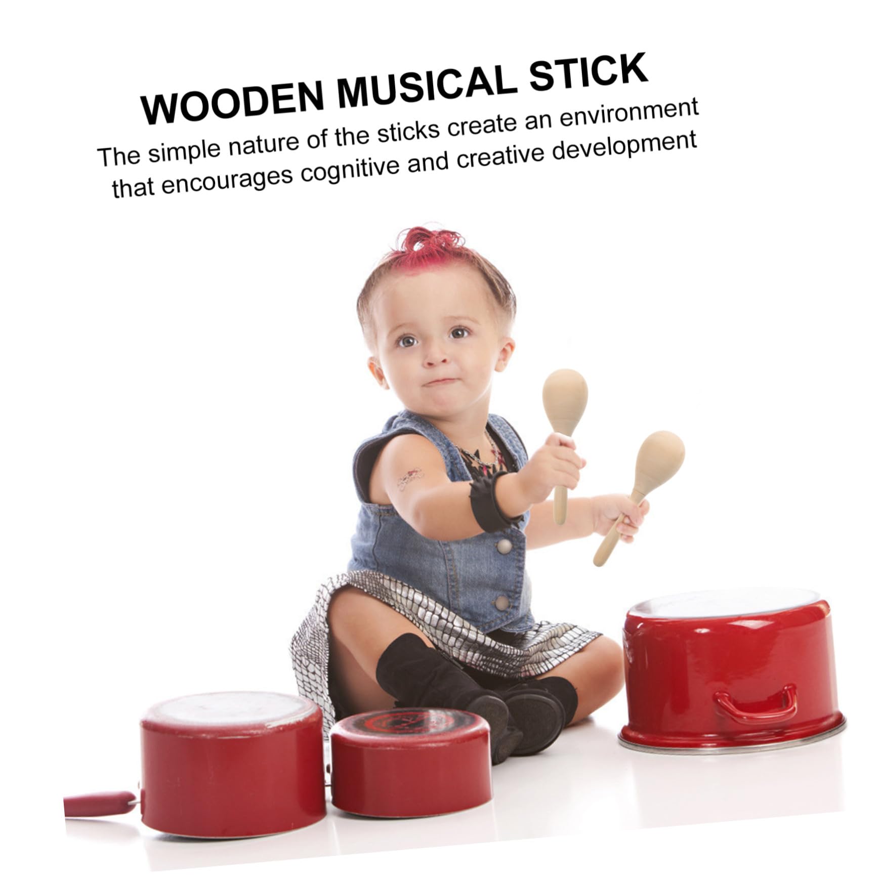 ERINGOGO Maracas di Legno Fai da Te 12 Pezzi per Ragazzo Ragazza, Strumento Musicale Educativo e Giocattolo Prescolare, Facile da Colorare, Compatto per Festa, Scuola e Casa