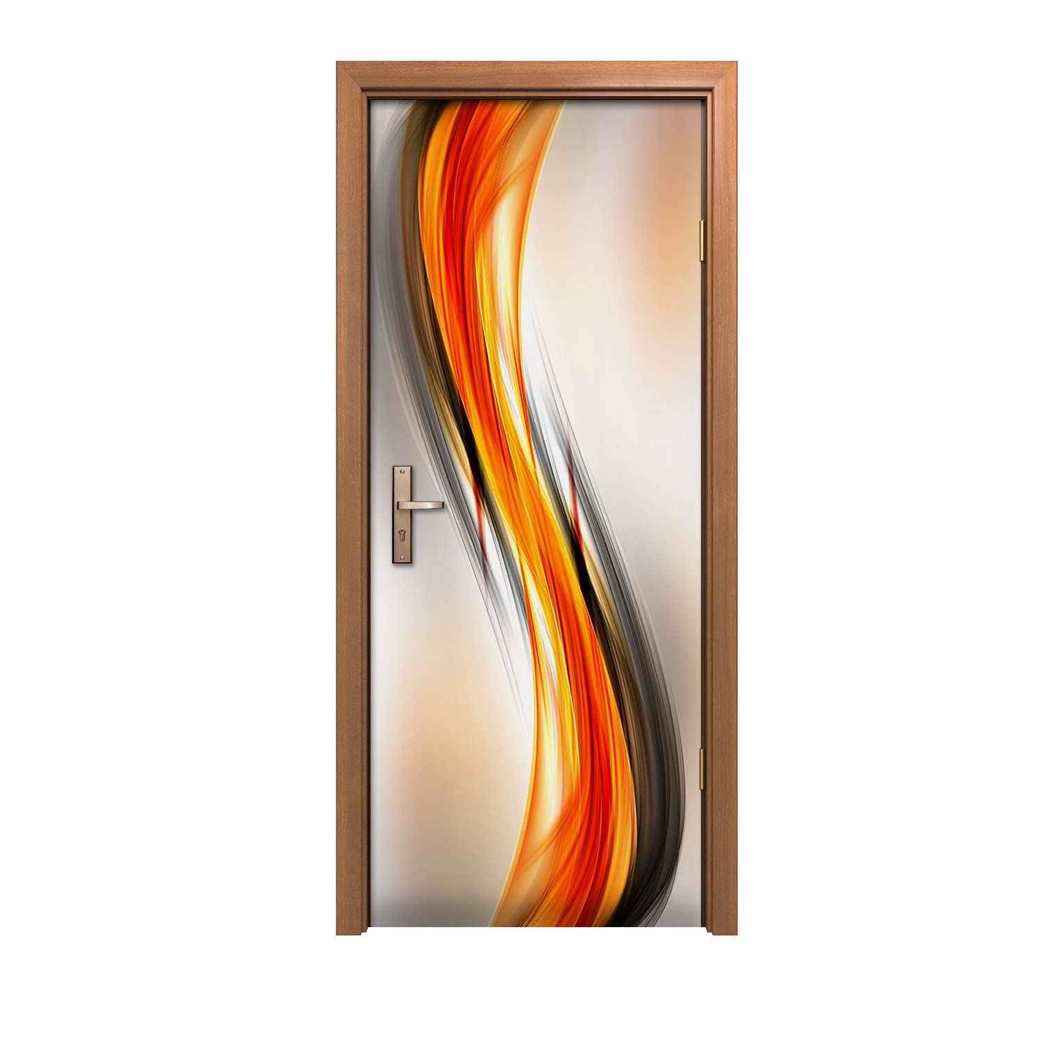 Autocollant de porte 80x200 graphique vague décoration murale intérieur