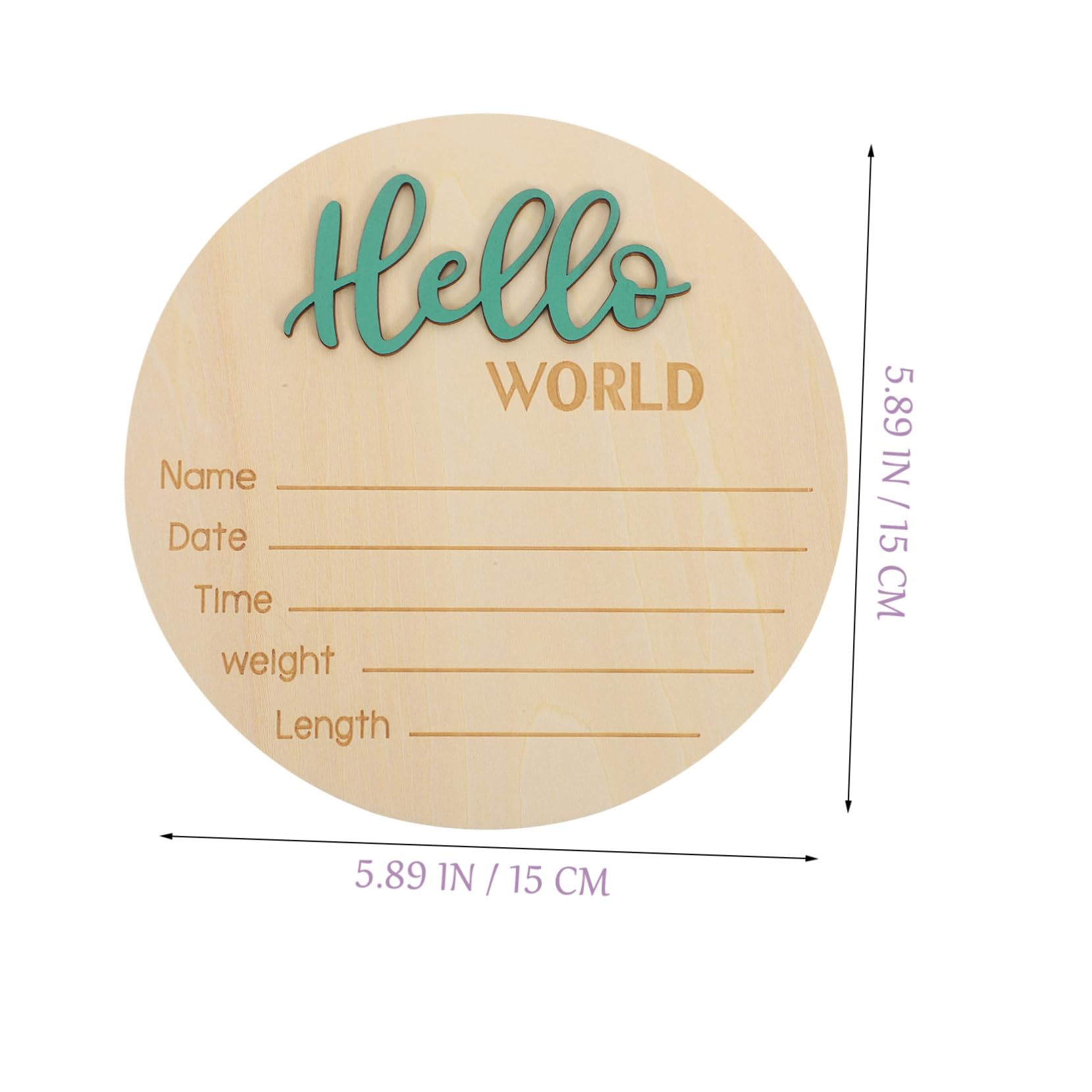 MERRYHAPY Baby Announcement Sign Wooden Round Board Newborn Photo Props Birth Announcement for Boy