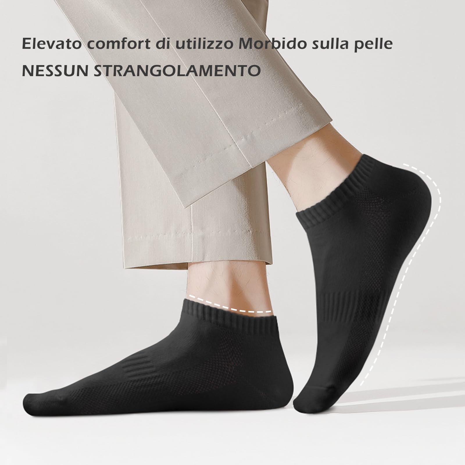 QINCAO 6/10 Paia Calzini Uomo Corti - Calzini Donna Corti - Calze Sportive Per Uomo e Calze Sportive Per Donna in cotone traspirant