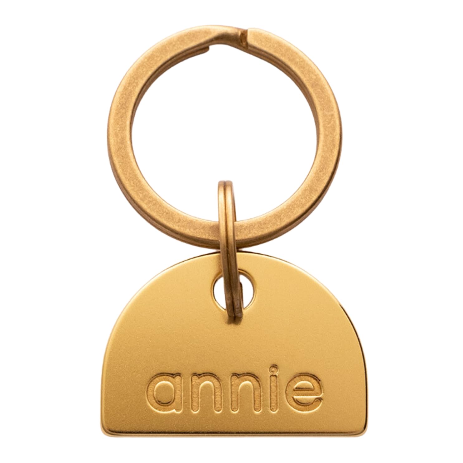 SOLID BRASS PET TAG - Modern, Minimal Pet IDs. Durable, Lifetime tags with deep cut text. Includes space for two phone numbers. (Arch) (Arch) Thumbnail