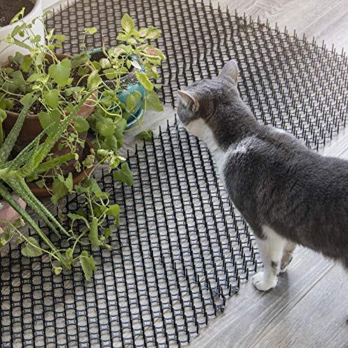 Homarden Scat Mat for Cats (Set of 10) 16 X 13 Inch Square Cat and Dog Digging Deterrent Mats with 1 Inch Plastic Spikes - Outdoor Garden Pest Control - Thumbnail 2