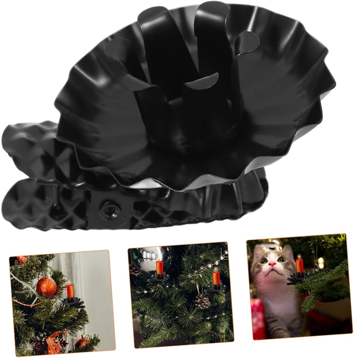 Zerodeko 80pcs Delicate Candle Holder Clips Metal Candle Clip Base for Christmas Party Decorations Reusable Holders to Protect Furniture from Dripping Wax