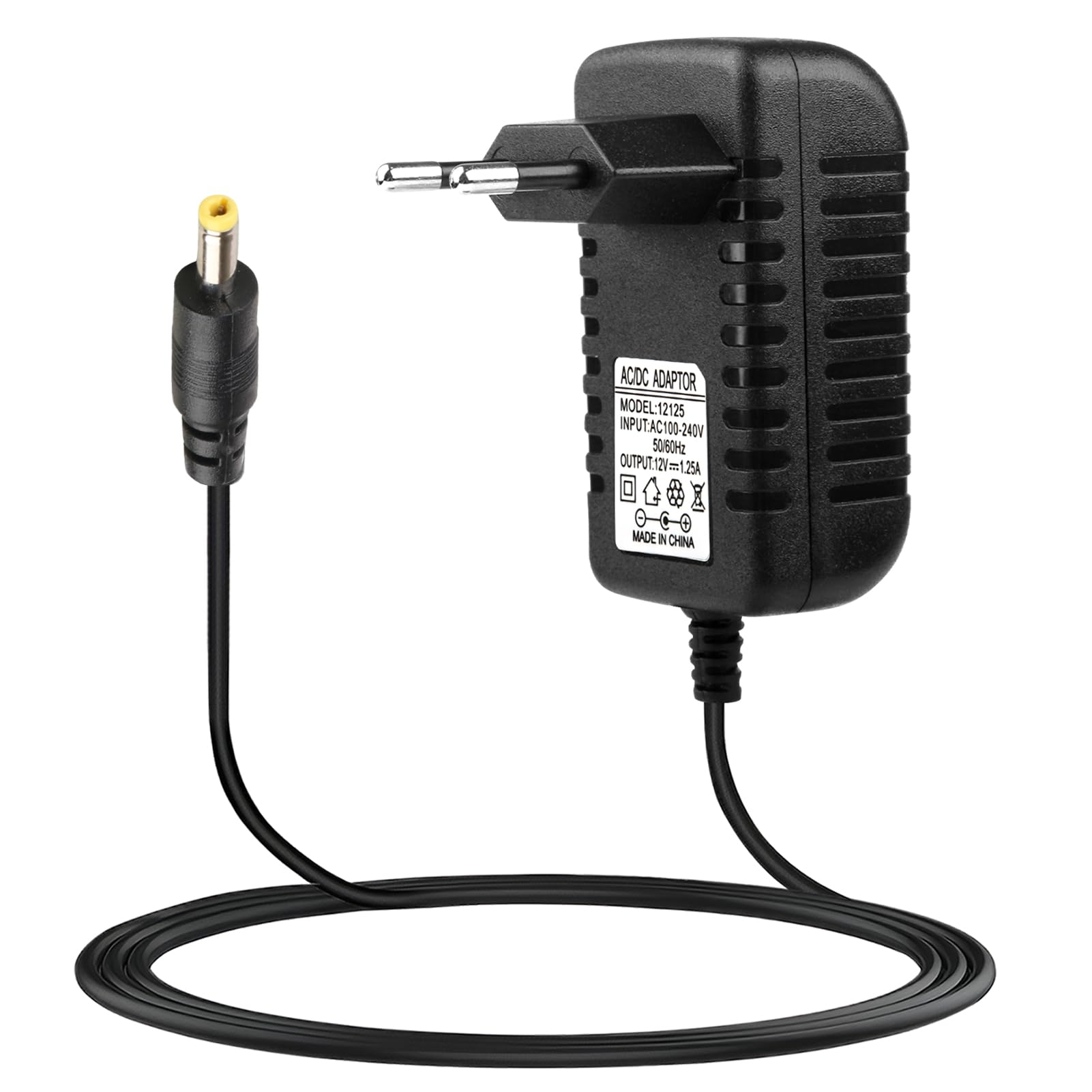 15W Cargador para Echo Dot (3ª/4ª/5ª gen), 12V 1.25A Adaptador para Echo Dot con Reloj (3ª/4ª/5ª gen), Echo Dot Kids Edition, Echo Show 5 (1ª/2ª gen), Echo Pop/Spot, Fire TV Cube, 2M Fuente de Aliment