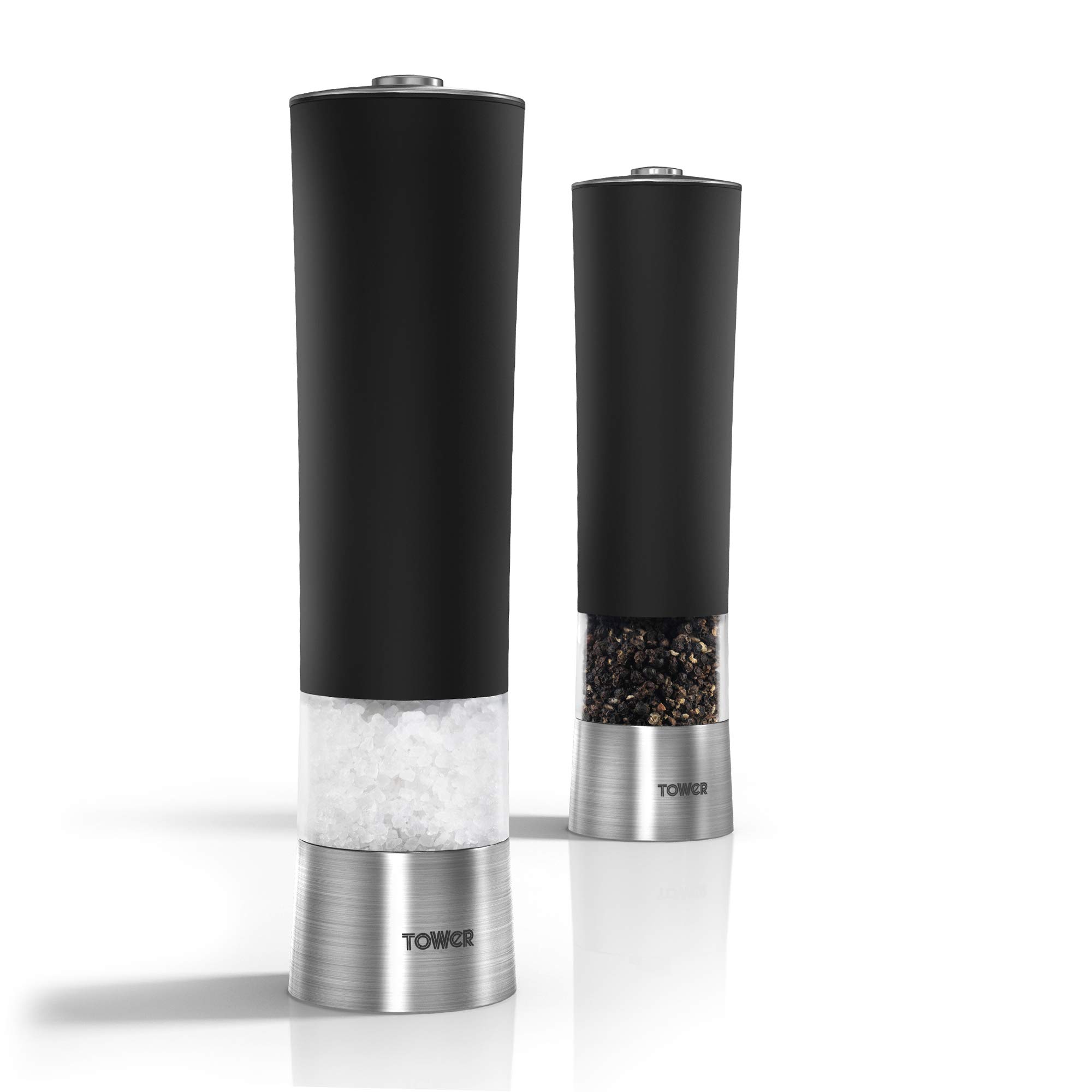 Tower Electric Salt and Pepper Mill, Black