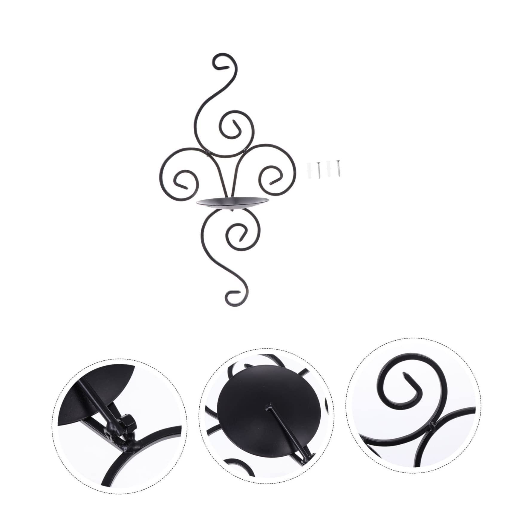 TOPPERFUN Hanging Candle Holder Wall Decor Candlestick Black Pillar Candle Holder for Home