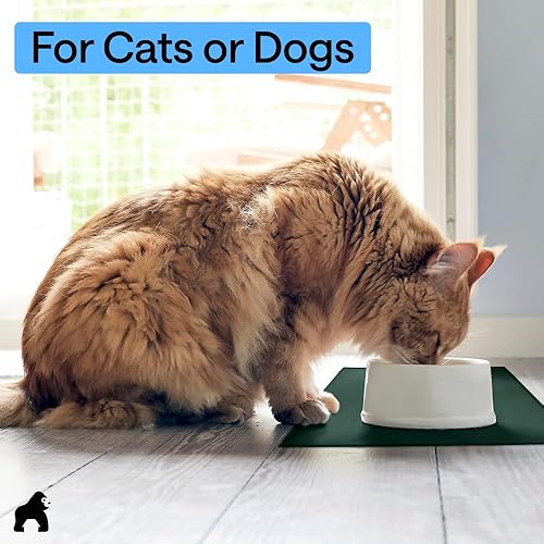 Miniatura 105 de GORILLA GRIP - Tapete de silicona 100% impermeable con bordes elevados sin BPA para mascotas, tapetes para alimentos de perros y gatos que contienen