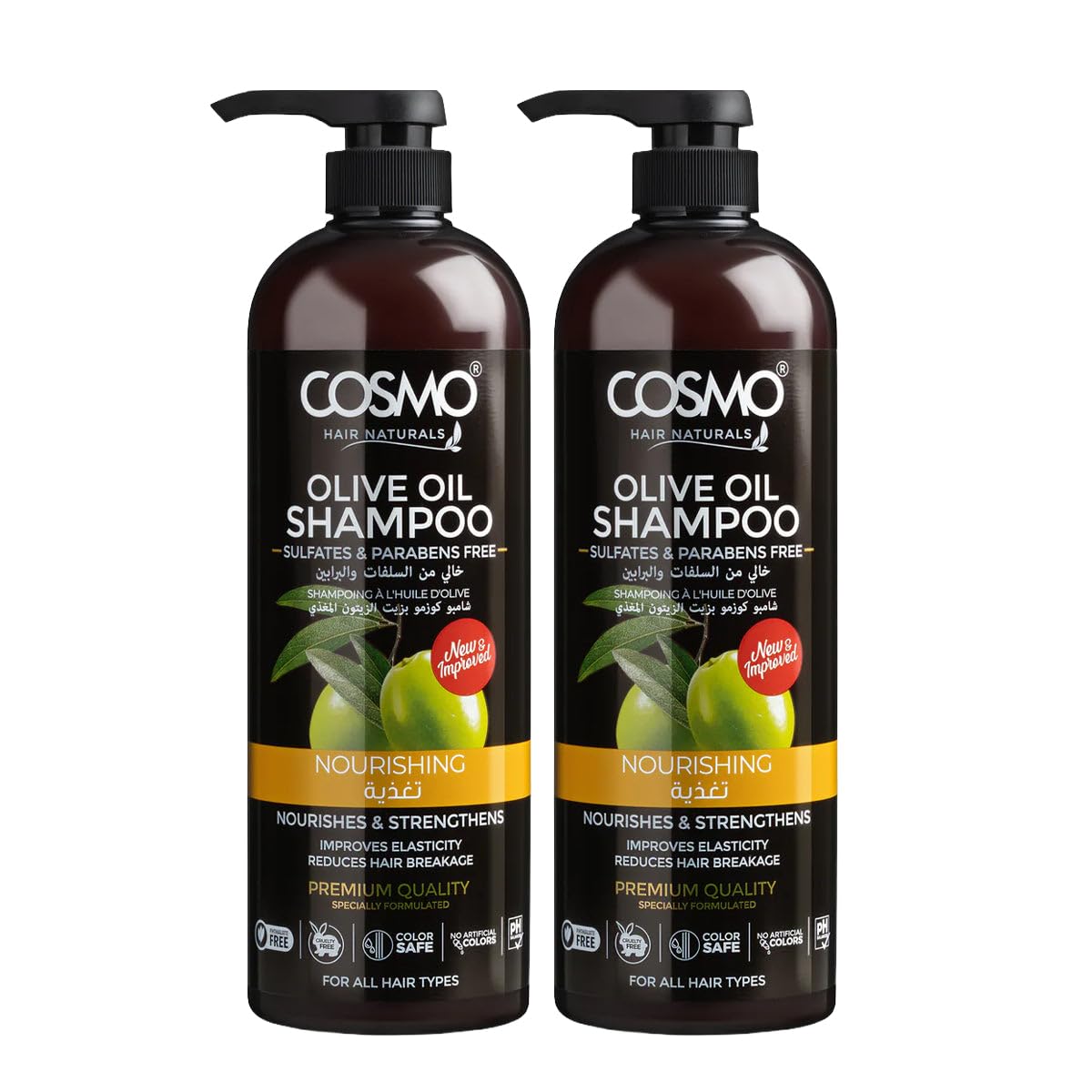 Cosmo Hair Naturals Nourishes & Strengthens Olive Oil Shampoo 480ml Pack Of 2 | Improves Elasticity & Reduce Hair Breakage Formula | Sulfate & Paraben Free | For All Hair Types | For Men & Women-image-19