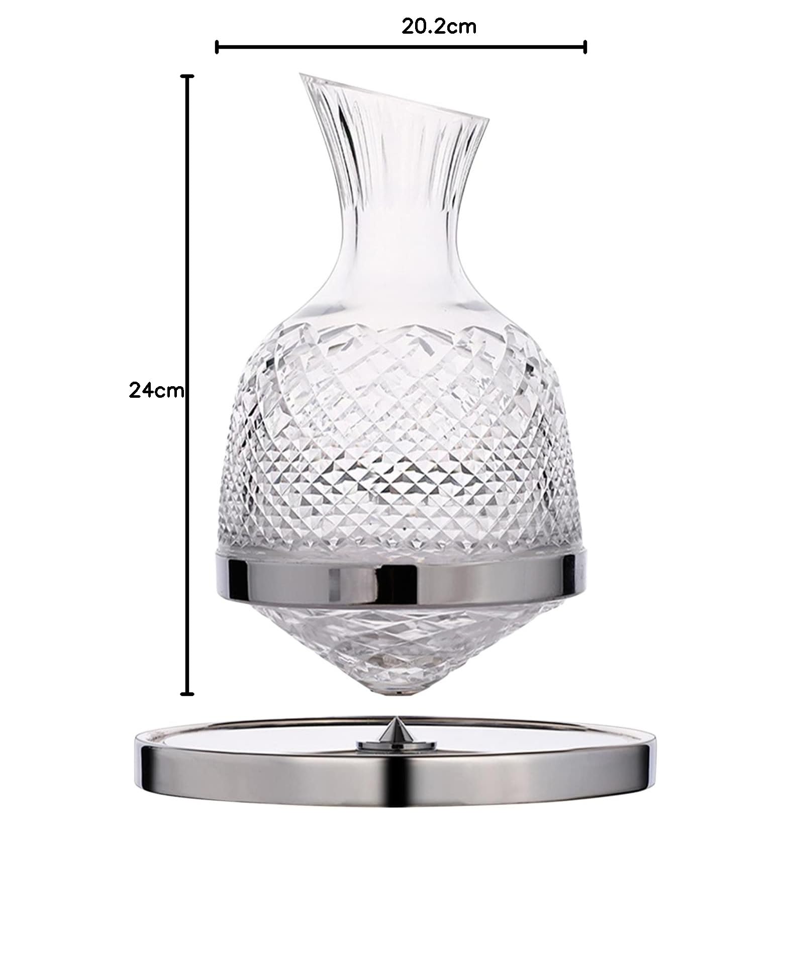 Szklana dekanter do wina, obracany o 360°, 1,5 l, karafka na czerwone wino, dla mężczyzn, miłośników wina na wesele, urodziny, Dzień Ojca, styl A, jeden rozmiar