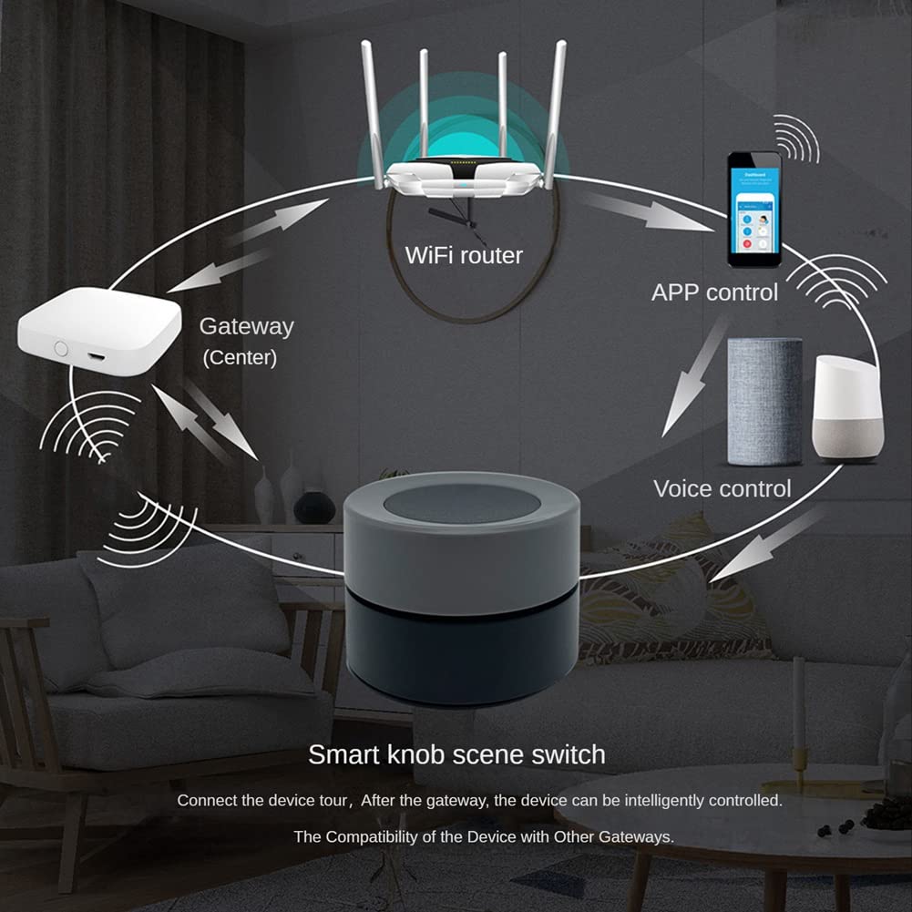 Tuya ZigBee Knob Switch Wireless Scene Switch Button Controller AutomatizacióN Alimentada por BateríA Scenario Life App