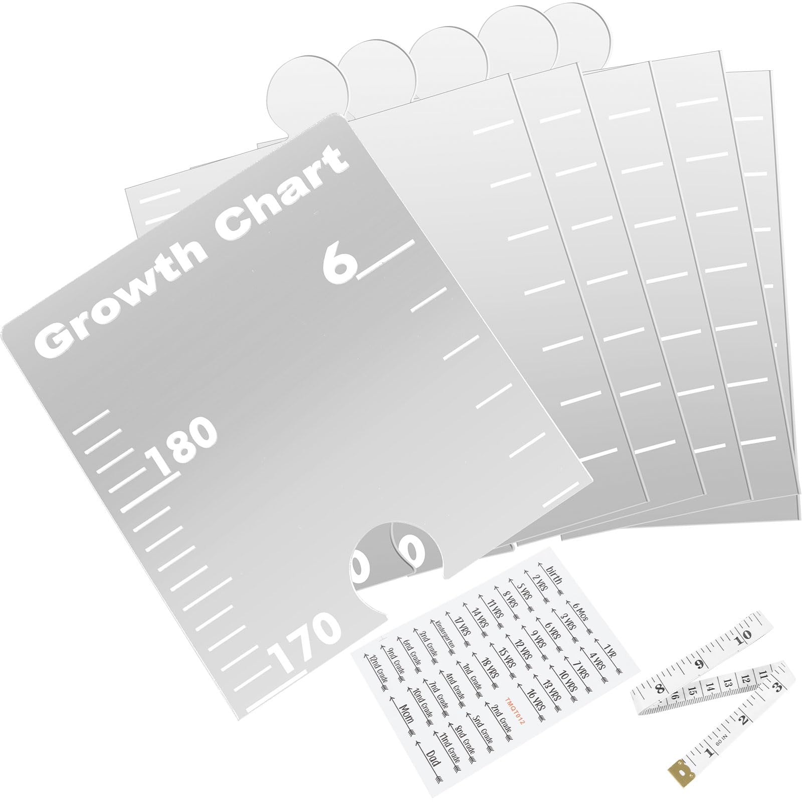 Growth Chart Mirror Stickers, Mirror Height Ruler, Adhesive Growth Chart Mirror, Easy to Install Puzzle Growth Chart Mirror for Home Nursery