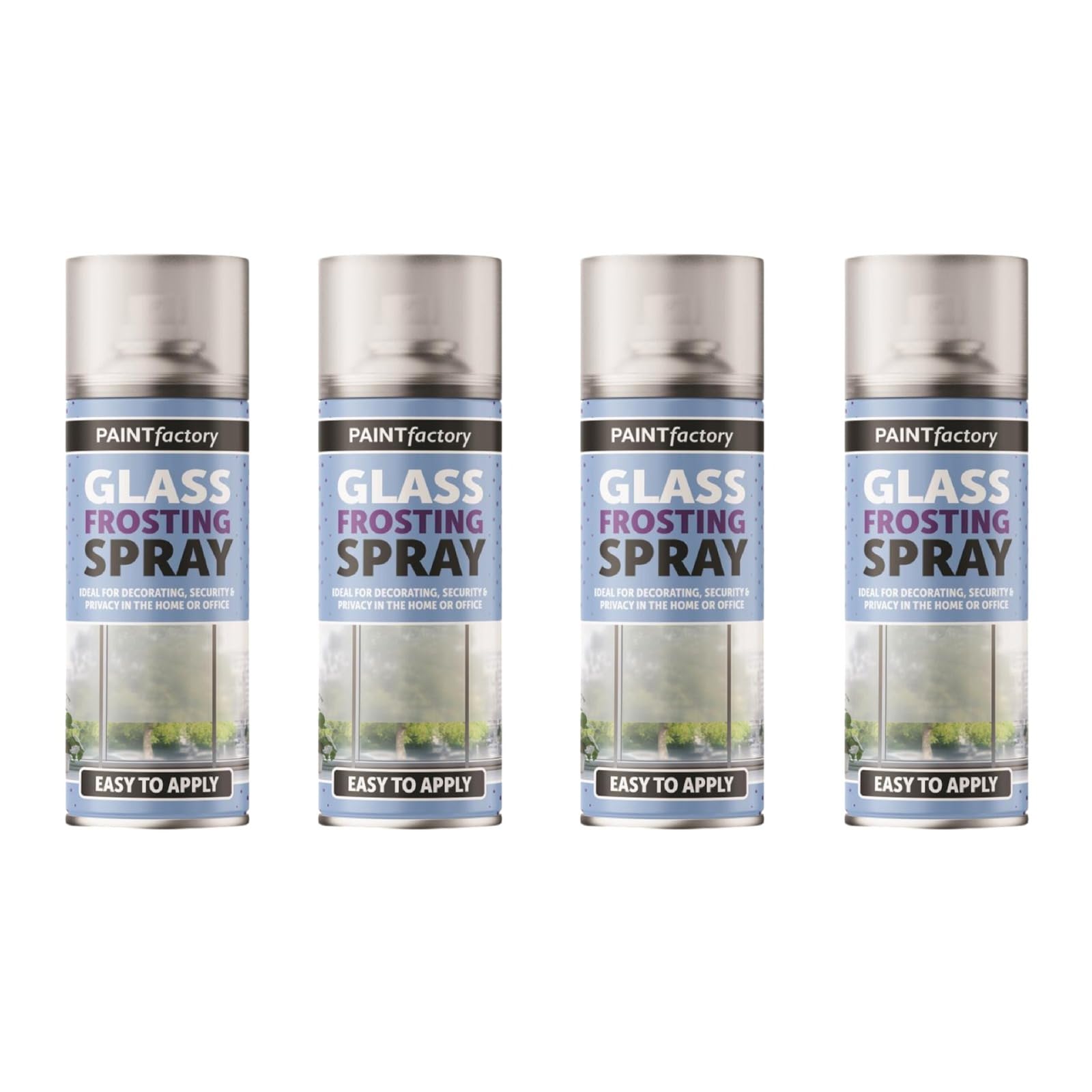 Ysamax 4Pcs Glass Frosting Spray, Quick Drying Formula, Suitable For Glass Doors, Windows, Skylights, Ideal For Decorative Stencilling, Easy To Apply, 400Ml, (4Pcs)