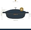 MasterClass Cast Aluminium Black Shallow Casserole Dish, 32cm, 5 Litre, Gift Boxed