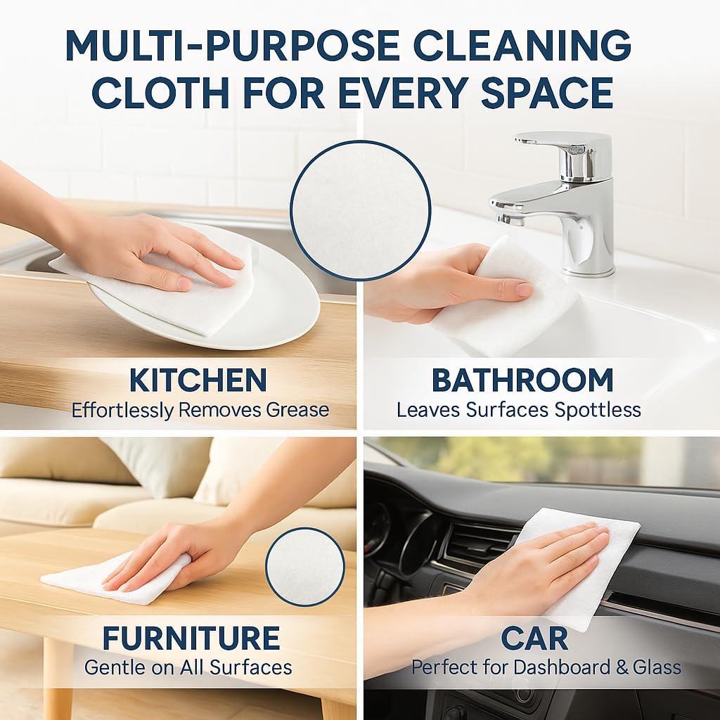 Food-Safe Wood Pulp Cleaning Cloths (2 Rolls, 120 Sheets) image 4