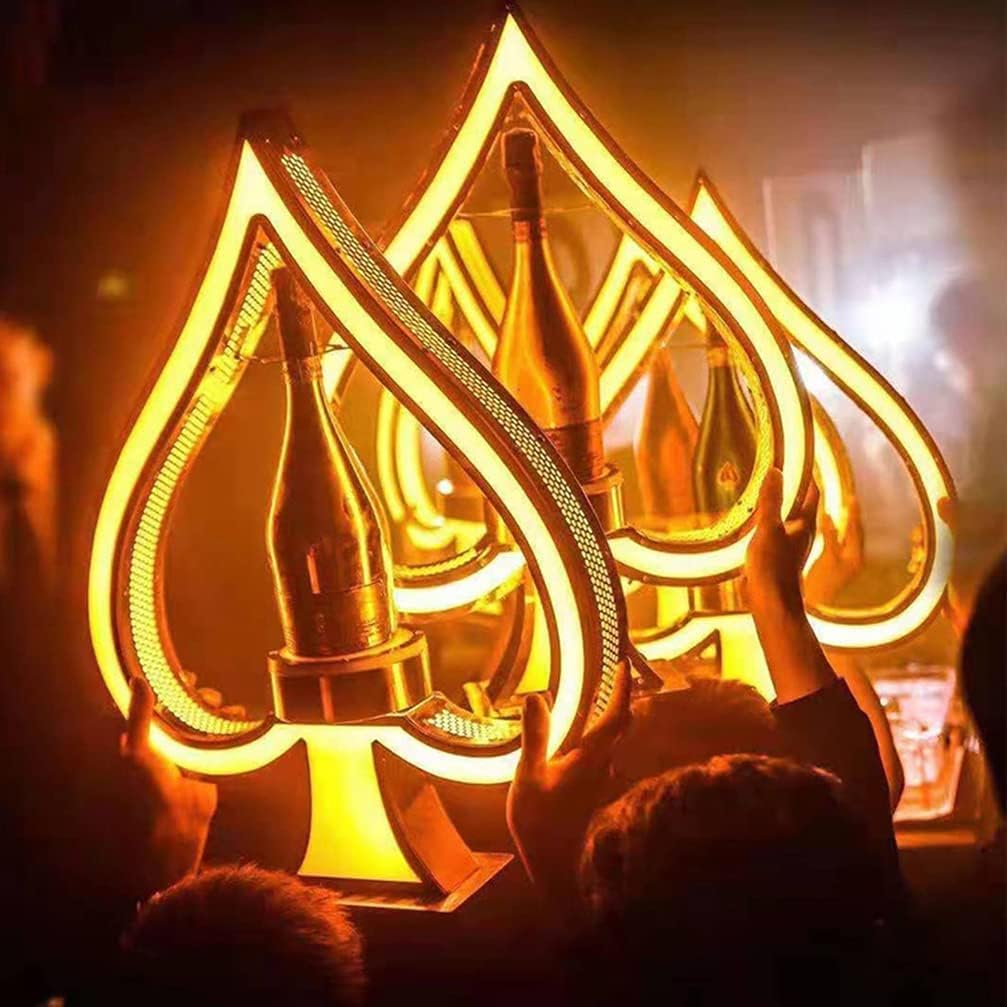 Glow Bar Wine Bottle Display 7-Color Ace of Spades Champagne Drinks Beer VIP Bottle Presenter with Remote Control for Commercial Home Bar