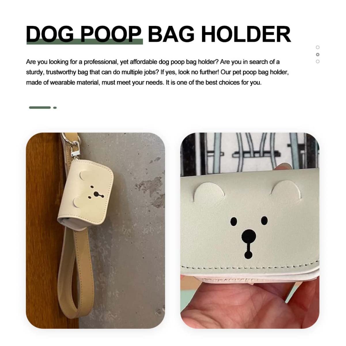 Didiseaon Sacchetto per Escrementi di Cane Robusto Sacchetto per Escrementi di Cane Borsa Portaoggetti Portatile Stile Coreano Orso Uso Duraturo