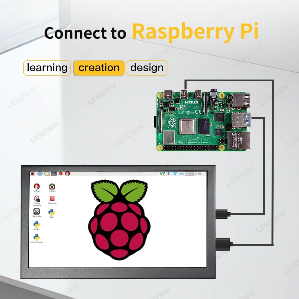 7 inch Monitor IPS 1024x600 LCD Display Monitor HDMI Small Portable Monitor with Dual Speakers & Metal Case - Image 5