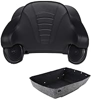 Vista 13 de TCMT Caja de maletero de motocicleta King de 13.7 pulgadas, pestillos negros, respaldo superior, juego de portaequipajes para Harley 2014-2025