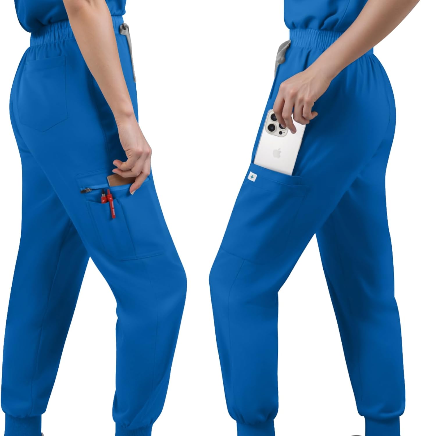 Scrubs Set for Women Medical Uniform Nurse Suit, Anti-Wrinkle Scrub Top Jogger Pant&11 Pockets,4 Way Stretch Workwear - Image 4