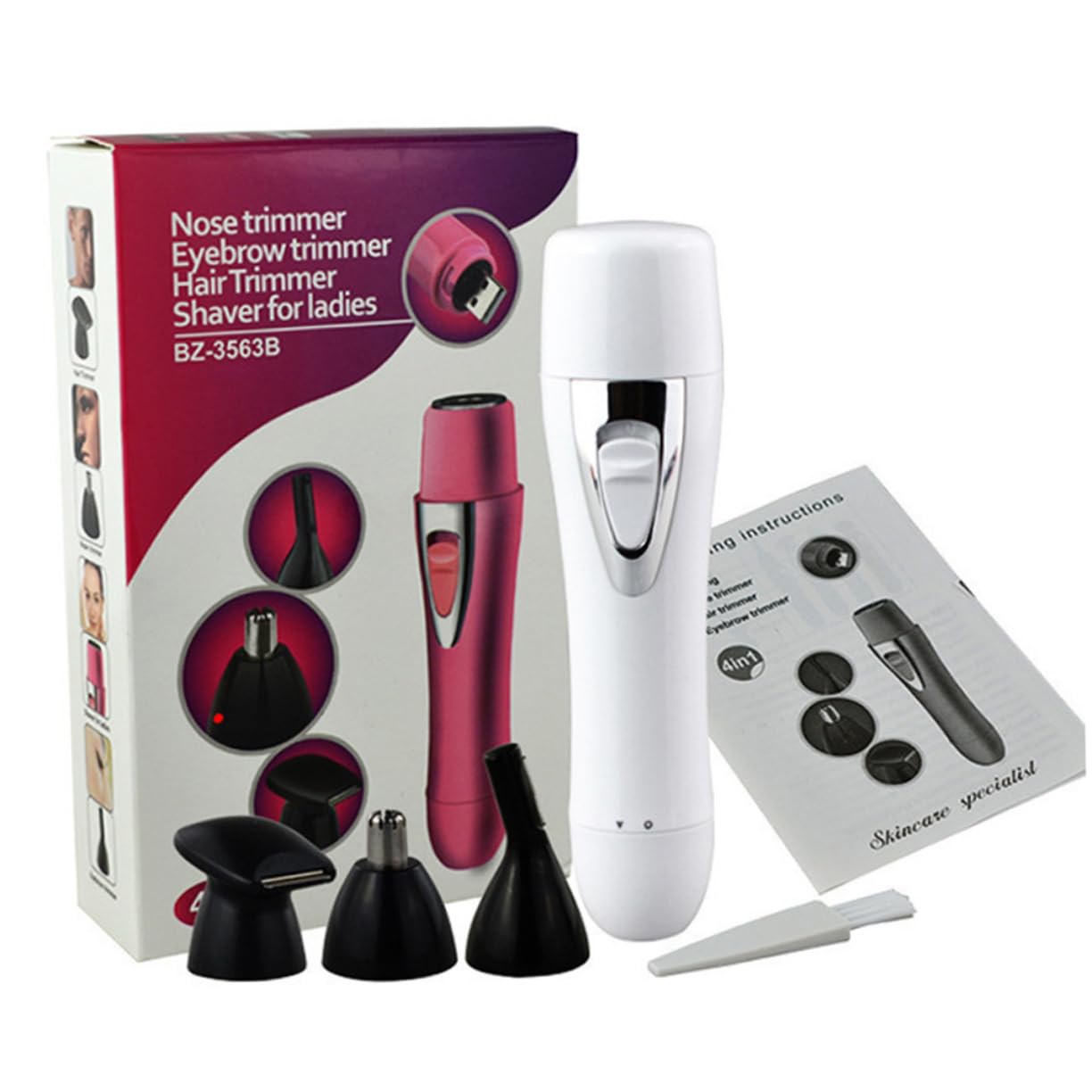 DOITOOL 2pezzi Trimmer Elettrico Per Naso Ricaricabile Usb Multi Funzione Design Compatto e Silenzioso Per Uomini e Donne Colore Bianco
