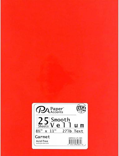 Accent diseño papel Acentos adp851125985N 2785 x 11 Garnet Arte y Artesanía vitela