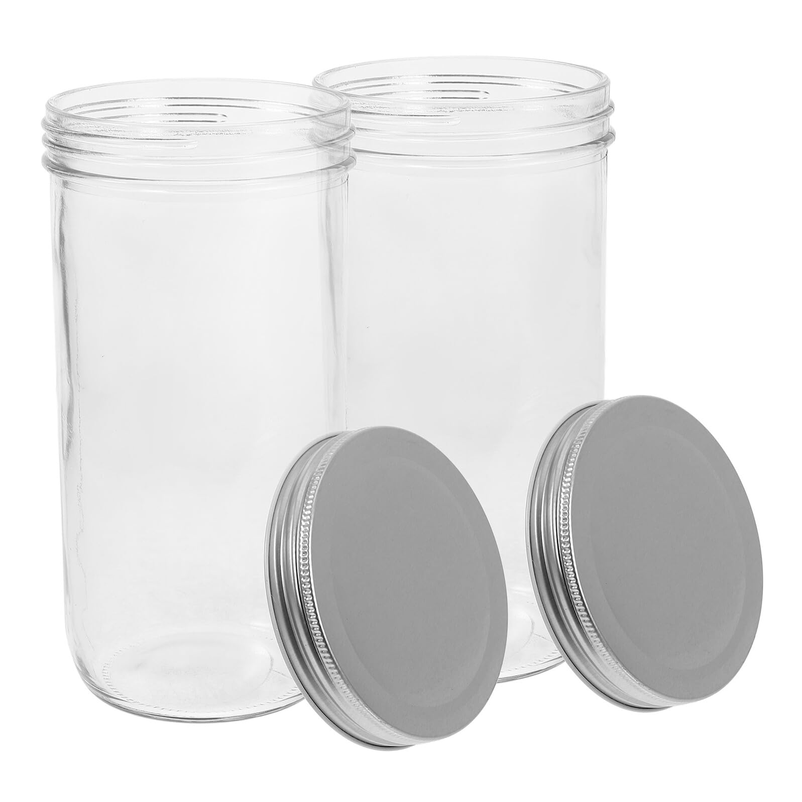 VICASKY 2stücke Pack Transparente Glasbehälter mit Deckel Luftdicht Verschlossene Gläser für Aufbewahrung Geeignet für Gefrierer Stapelbar und Einfach zu Reinigen