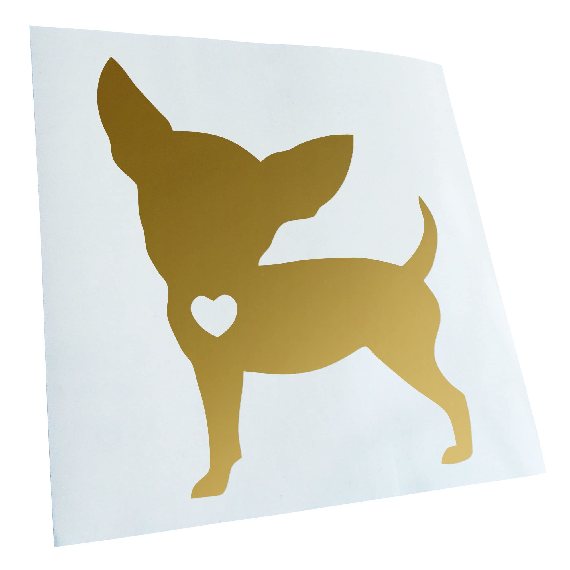 Kiwistar - Car Sticker - Gold - 50 x 42 cm Chihuahua Love Silhouette - Rear Window Car Sticker Weatherproof for Car Truck Moped Truck - Sticker Exterior Self-Adhesive Tuning Accessories for Window